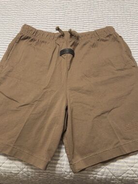 ESSENTIALS kids Brown Drawstring Athletic Shorts
